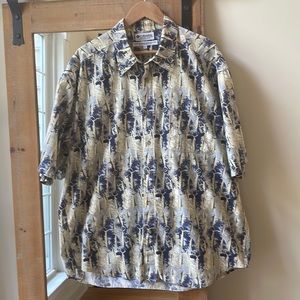 Columbia Swordfish Print Short Sleeve Shirt Size XL